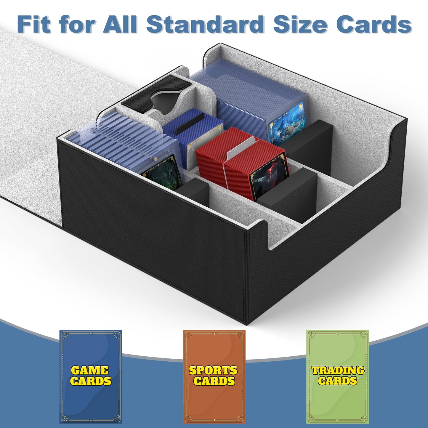 Mlikero Card Deck Box - Magnetic Closure, 1800+ Card Capacity for MTG/TCG