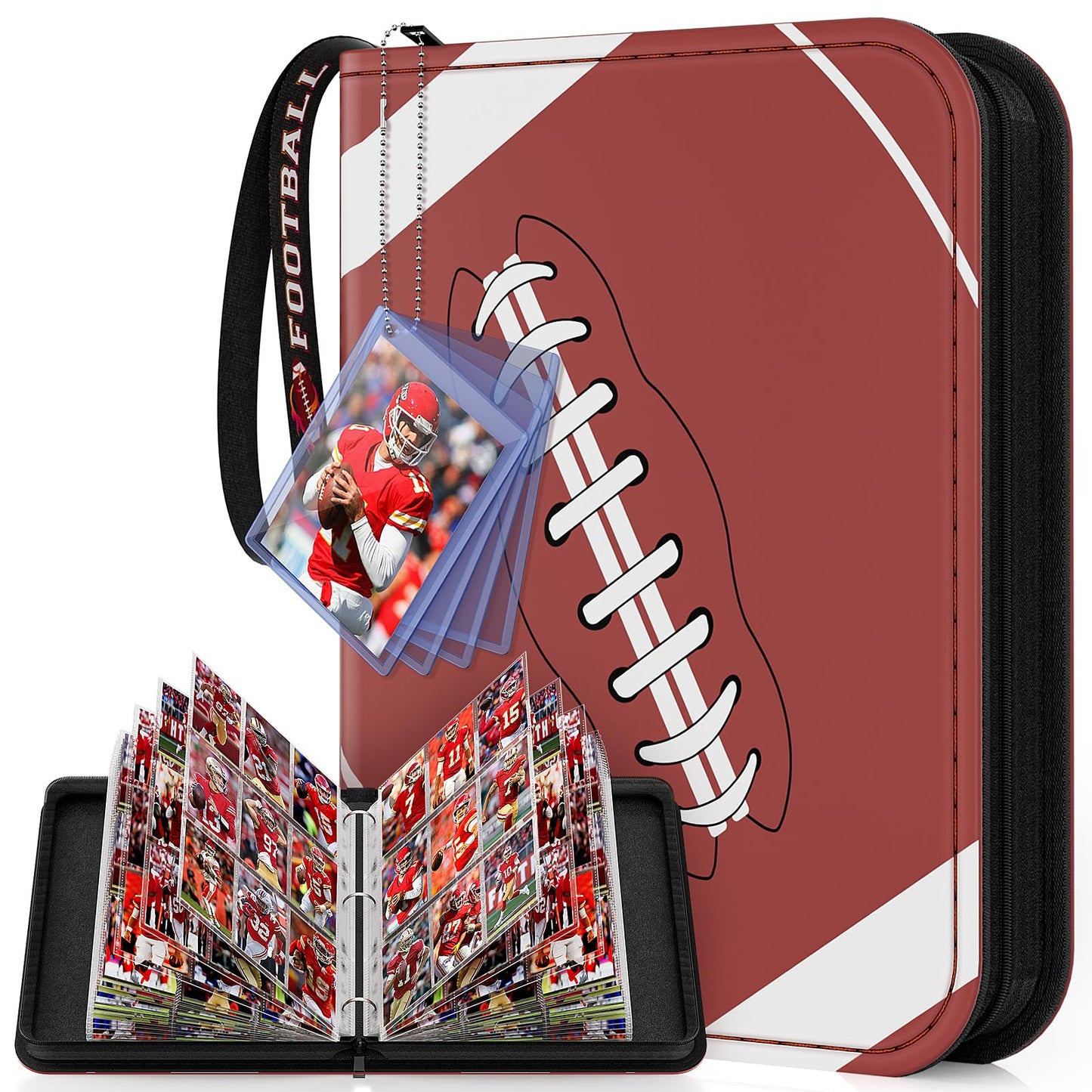Mlikero 720-Pocket Football Card Binder | Premium Card Album with Display Wristband 2026