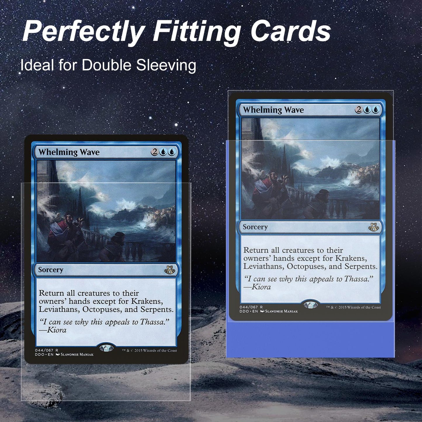 Mlikero 400 Pack Card Sleeves – 200 Matte Blue Outer + 200 Perfect Fit Inner Sleeves for MTG/TCG