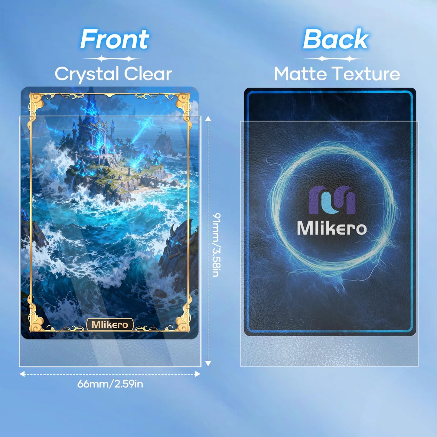 MLikero 1000-Pack Card Sleeves – Matte Clear, 66×91mm (Non-PVC)