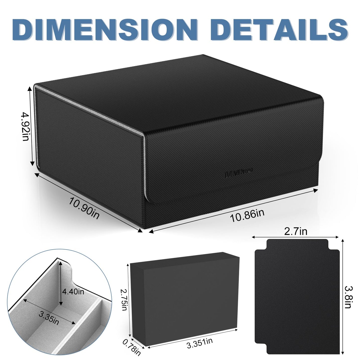 Mlikero Card Deck Box - Magnetic Closure, 1800+ Card Capacity for MTG/TCG