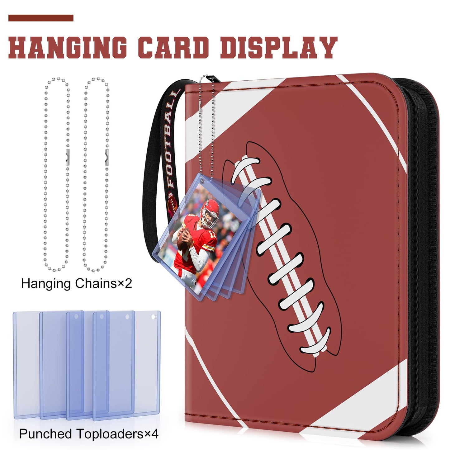 Mlikero 720-Pocket Football Card Binder | Premium Card Album with Display Wristband 2026