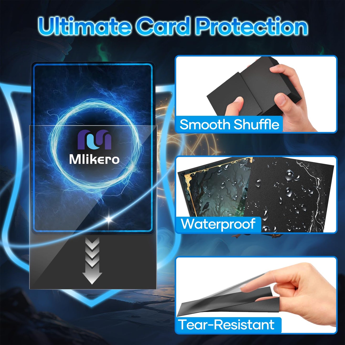 Mlikero 1000 Counts Black Card Sleeves – Matte Card Protectors for MTG, TCG & Sports Cards