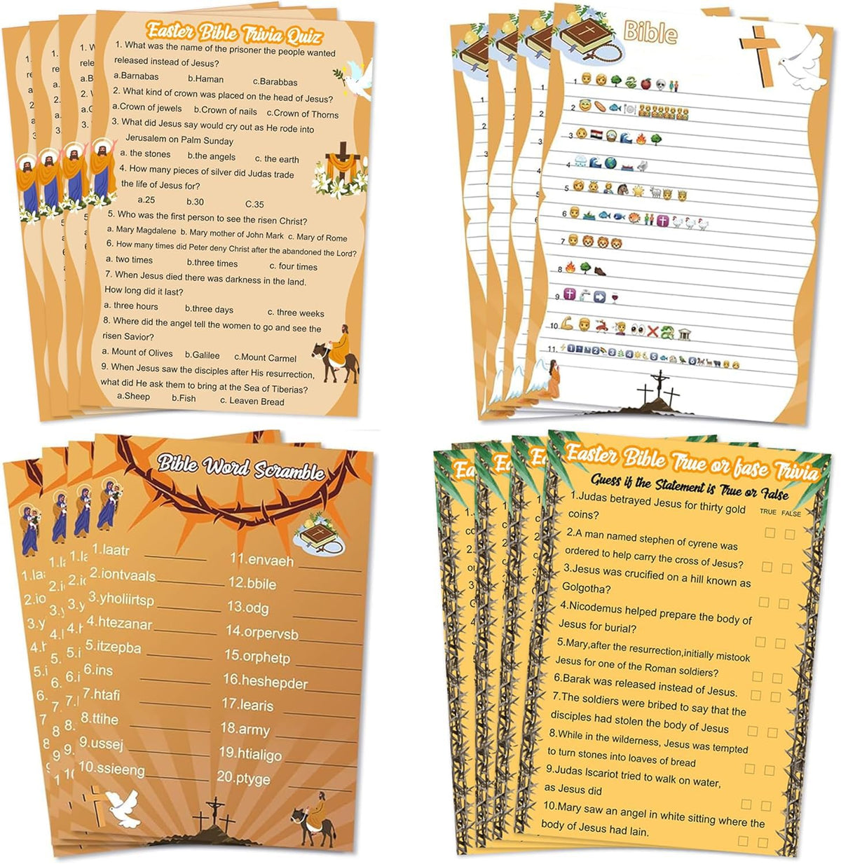MLOLM 104 Pcs Bible Game Cards – Christian Trivia Quiz for Adults & Family