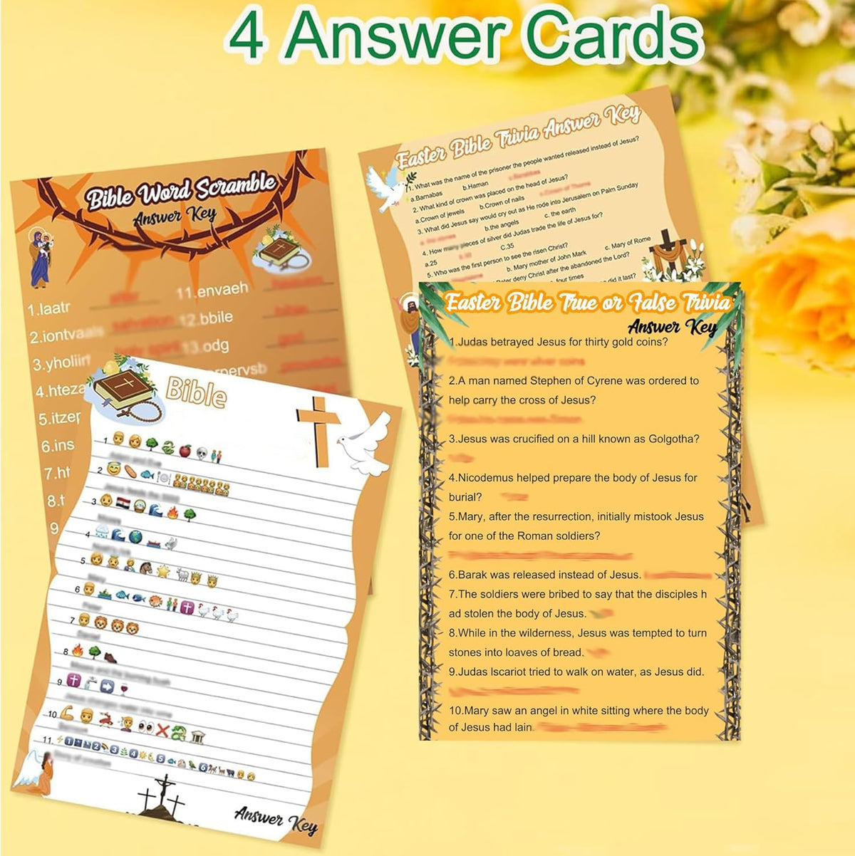 MLOLM 104 Pcs Bible Game Cards – Christian Trivia Quiz for Adults & Family