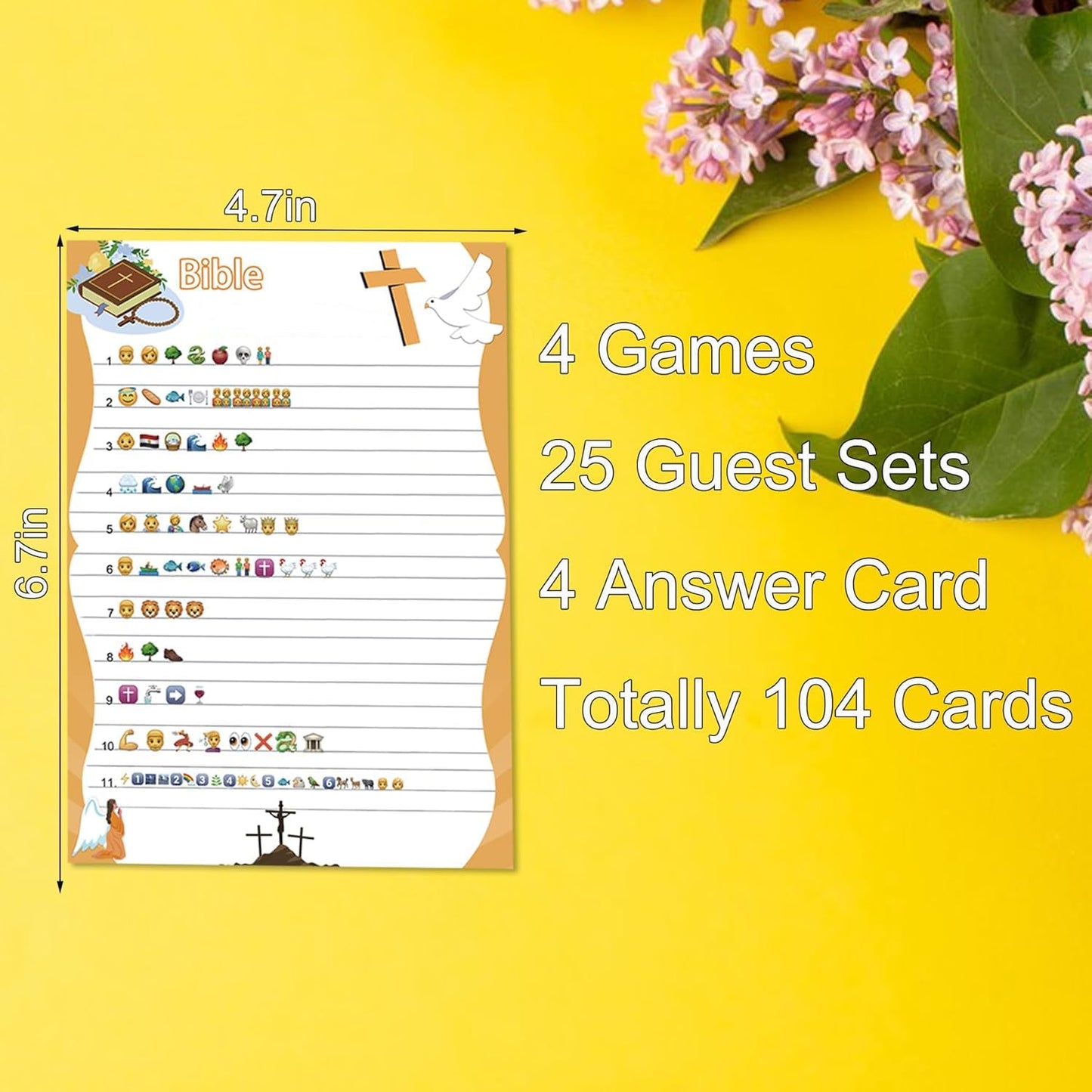MLOLM 104 Pcs Bible Game Cards – Christian Trivia Quiz for Adults & Family