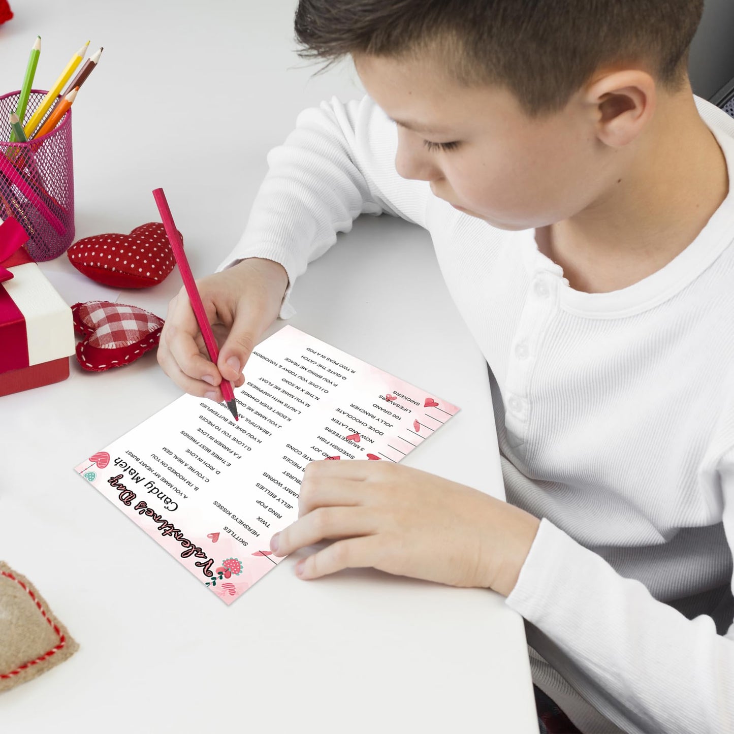 MLOLM 104Pcs Valentines Party Games Card – Word Search, Word Scramble & Classroom Fun