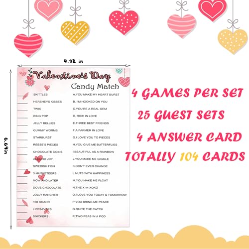 MLOLM 104Pcs Valentines Party Games Card – Word Search, Word Scramble & Classroom Fun
