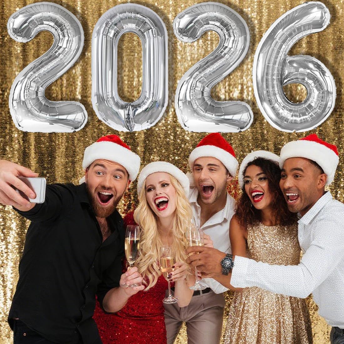 Mluchee Silver Numbers Balloon 40 Inch – 2026 New Year & Graduation Decor