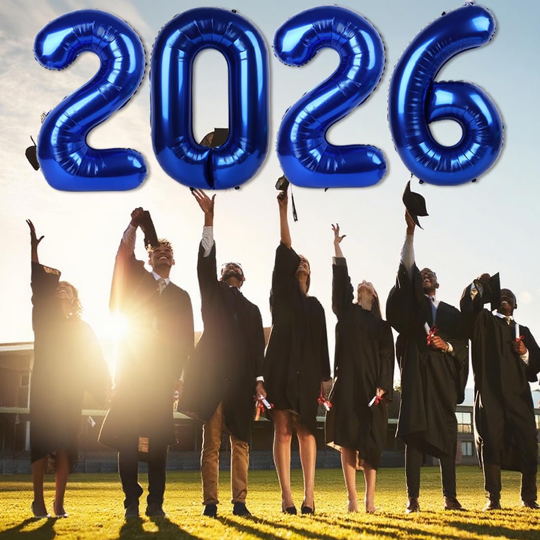 Mluchee 2026 Navy Blue 40-Inch Number Balloon – NYE & Graduation Decor