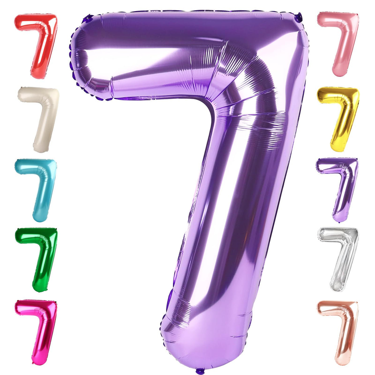 Mluchee 40-Inch Number 7 Balloon Purple Birthday Decor for Engagement, Wedding, Graduation