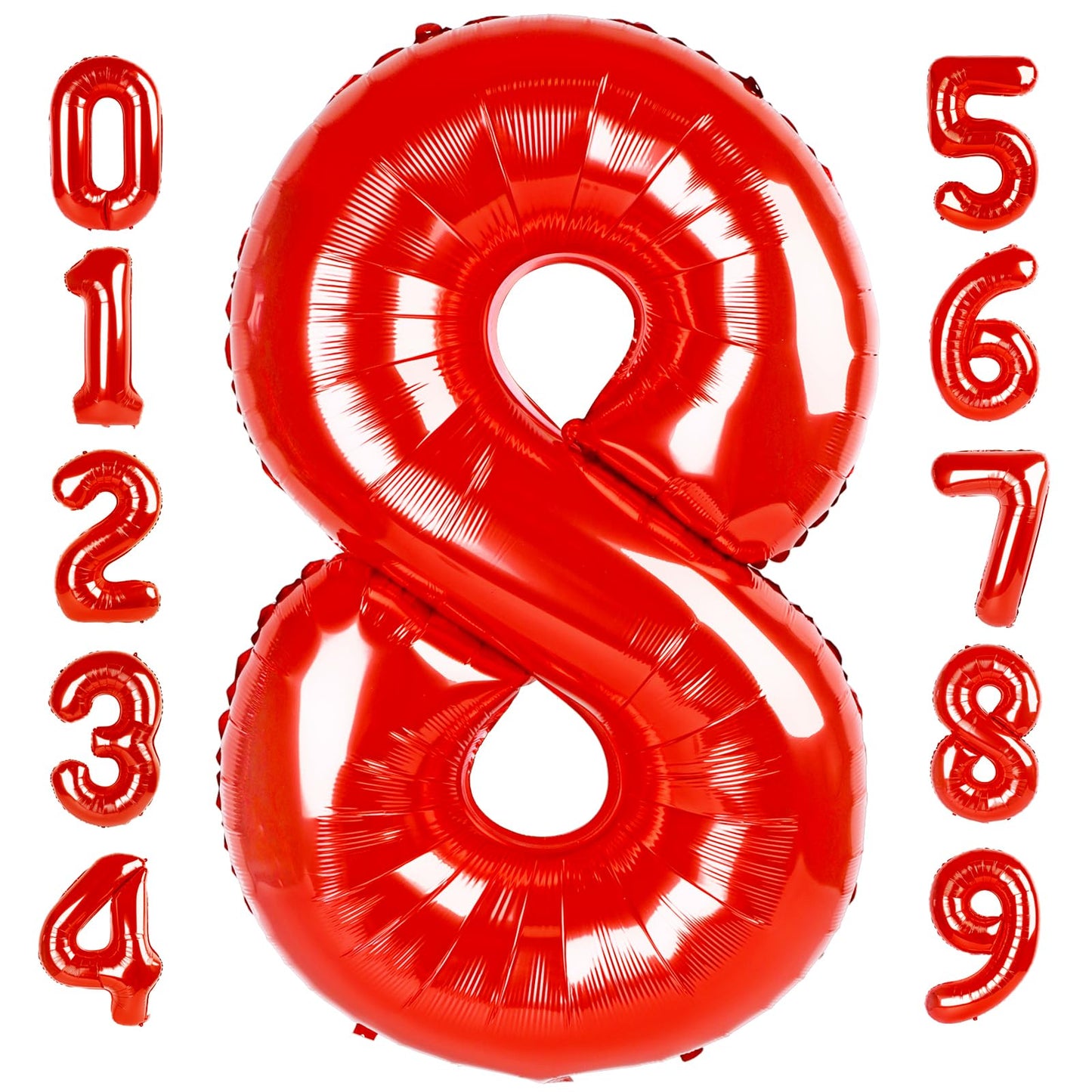 Mluchee 40-Inch Number 8 Balloon – Red Birthday & Event Decor