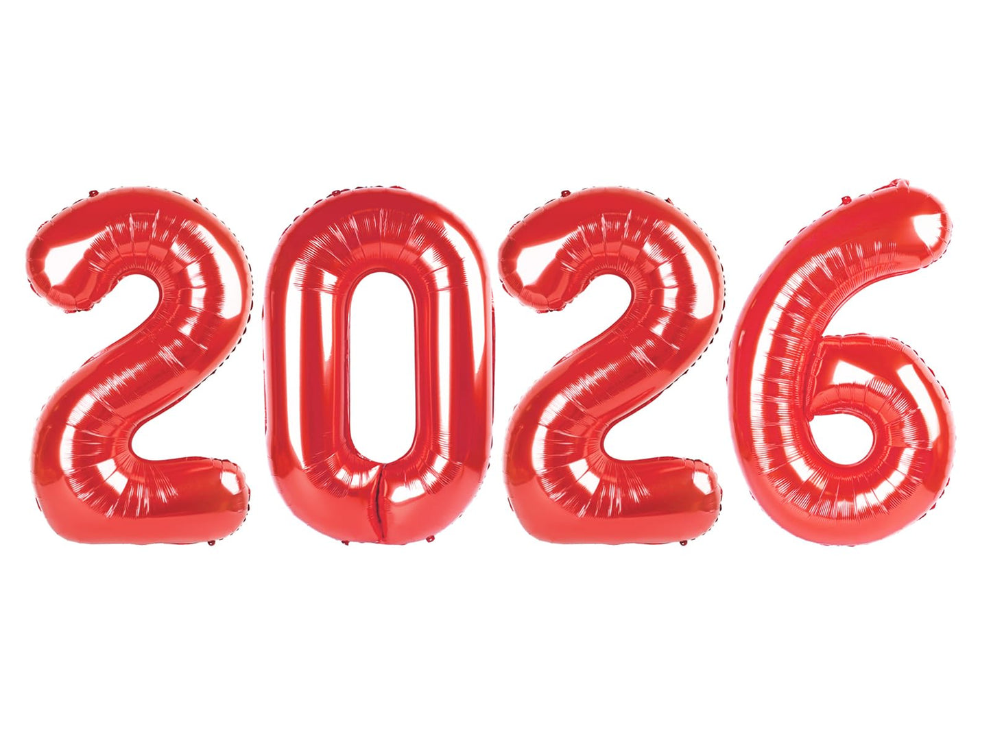 Mluchee 40-Inch 2026 Number Balloon – New Year’s Eve & Graduation Decor, Red Foil