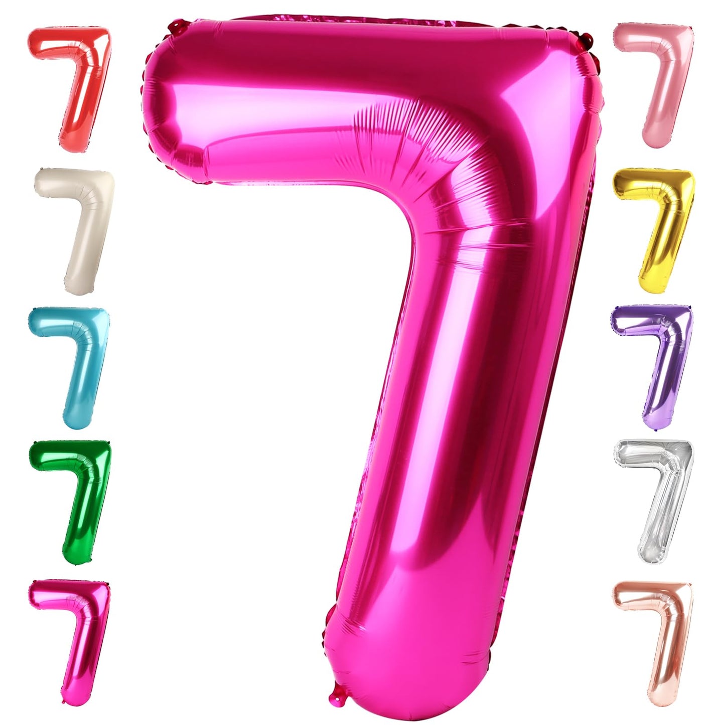 Mluchee 40in Number 7 Balloon - Hot Pink Birthday & Event Decor