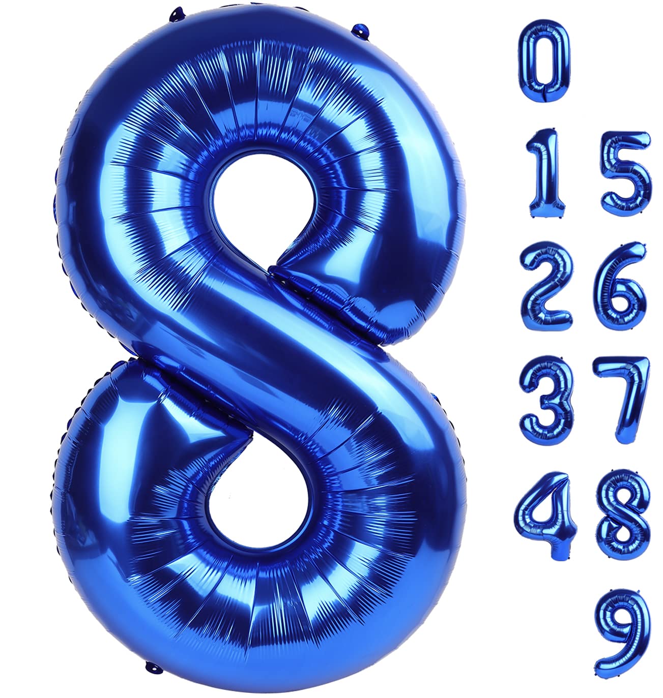 Mluchee 40-Inch Navy Number 8 Balloon – 8th Birthday & Wedding Decor