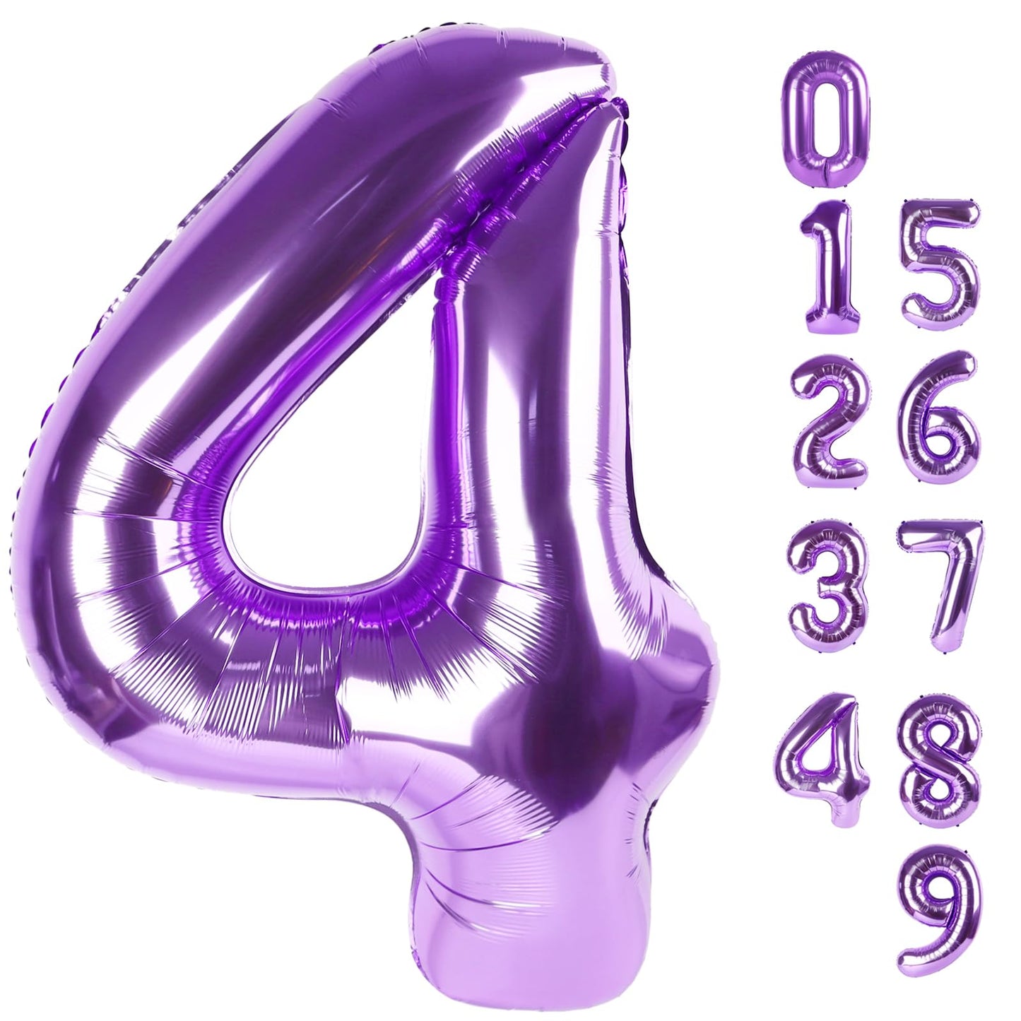 Mluchee 40 Inch Number Balloon 4 Purple – Large Party Numbers for Birthdays, Graduations & Weddings