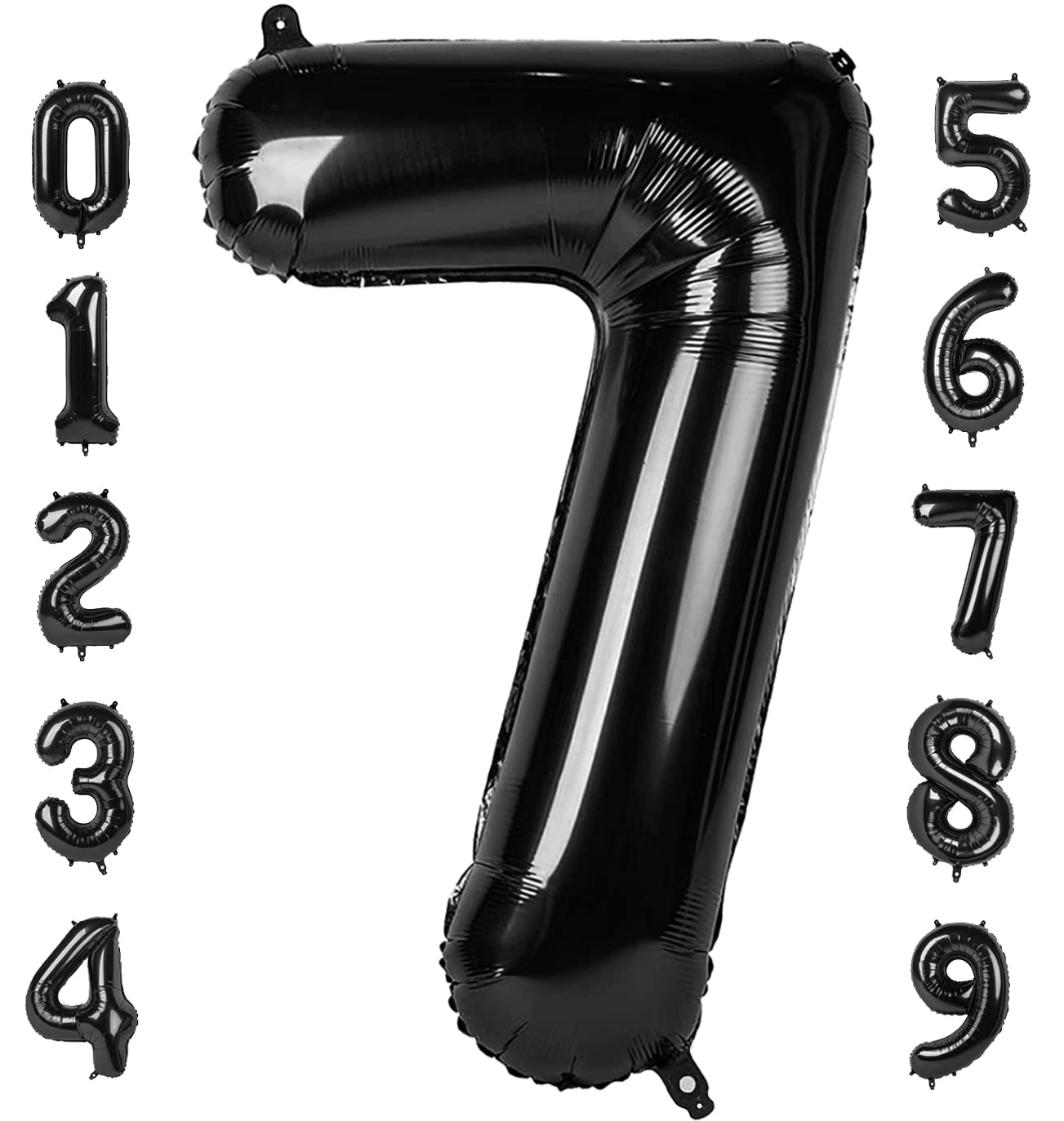 Mluchee 40-Inch Number Balloon 7 — Large Black Numeral for Birthday, Engagement, Wedding, Graduation
