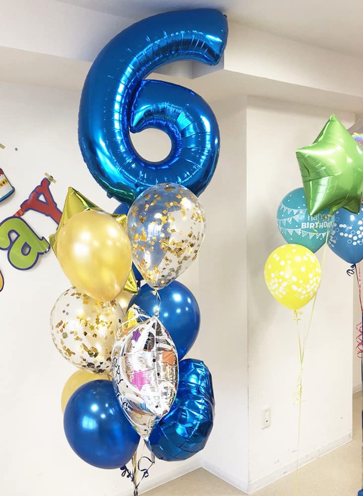 Mluchee 40-Inch Navy Blue Number Balloons – Birthday Decorations for 6th & 7th Celebrations