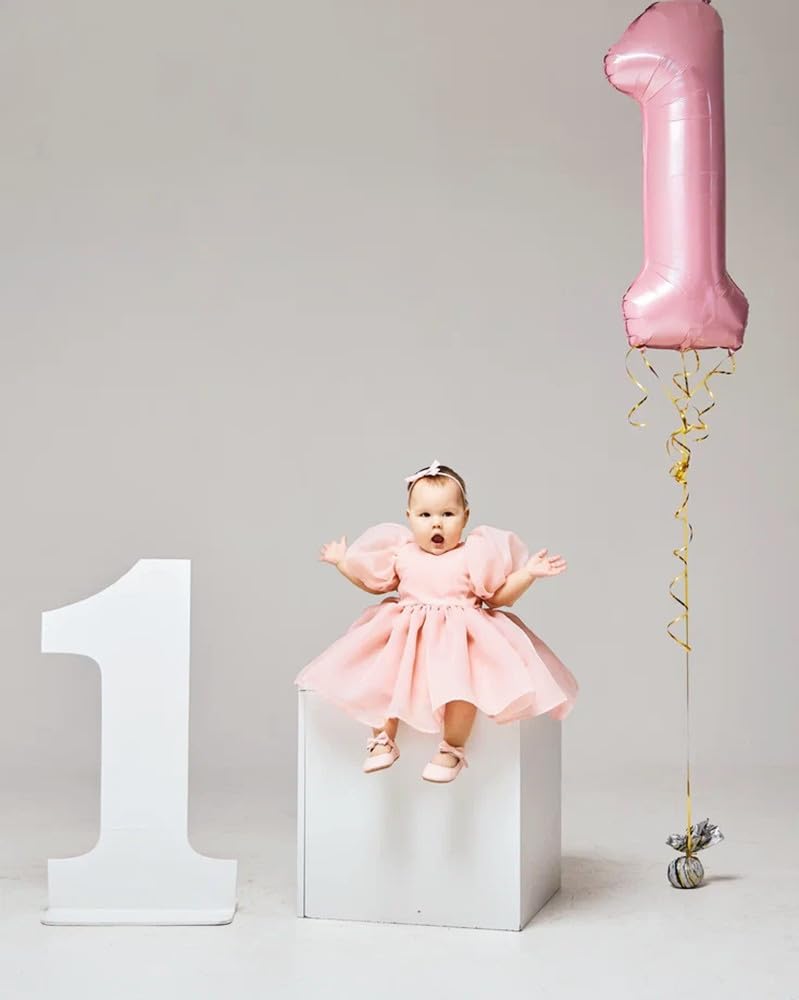 Mluchee 40-Inch Number Balloon – Pearl Pink for Birthday & Party Decor