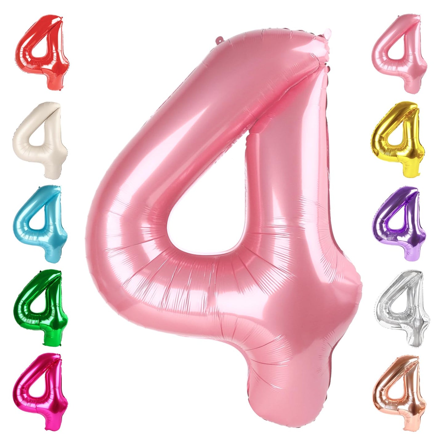Mluchee 40-Inch Number Balloons: Pearl Pink for Birthdays & Celebrations
