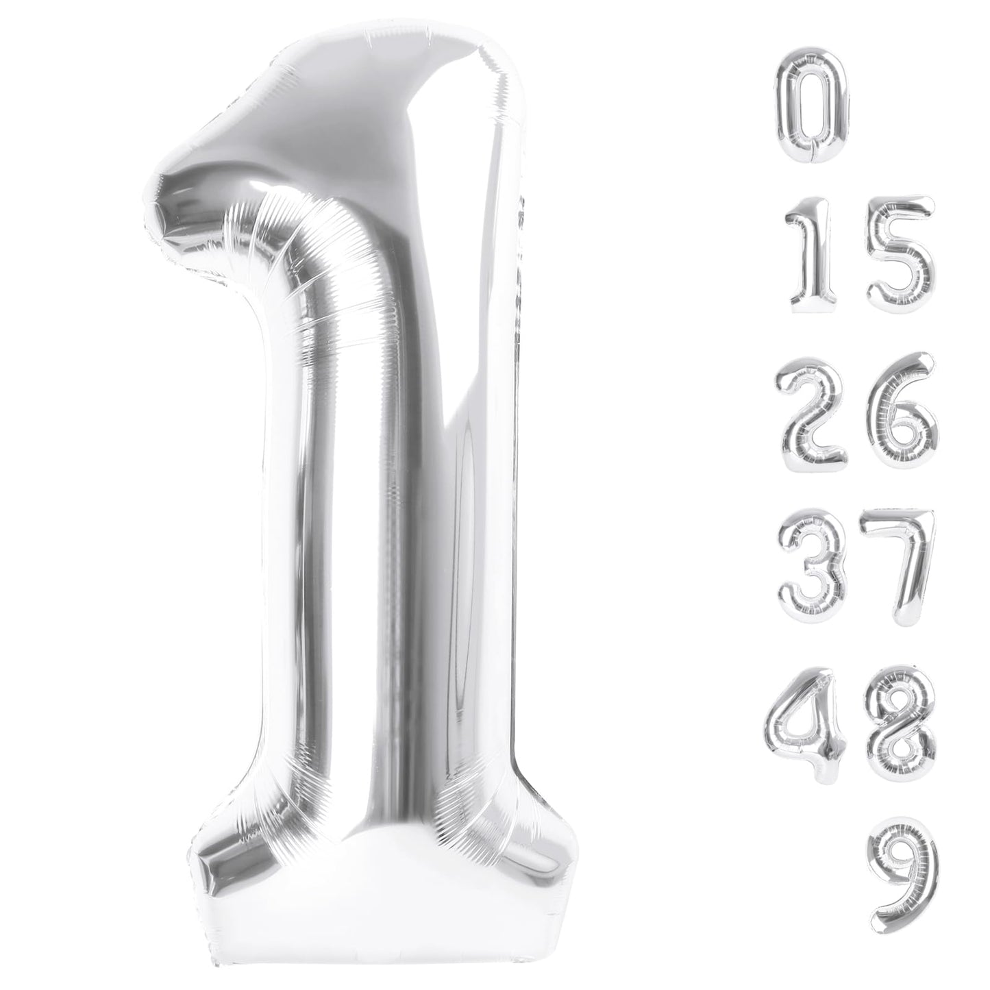Mluchee 40-Inch Number Balloon – Silver 1 Balloon for 1st Birthday & Big Celebrations