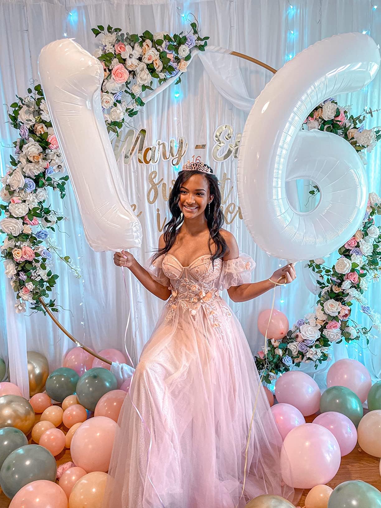 Mluchee 40-Inch White Number Balloon – Giant Birthday & Event Decor