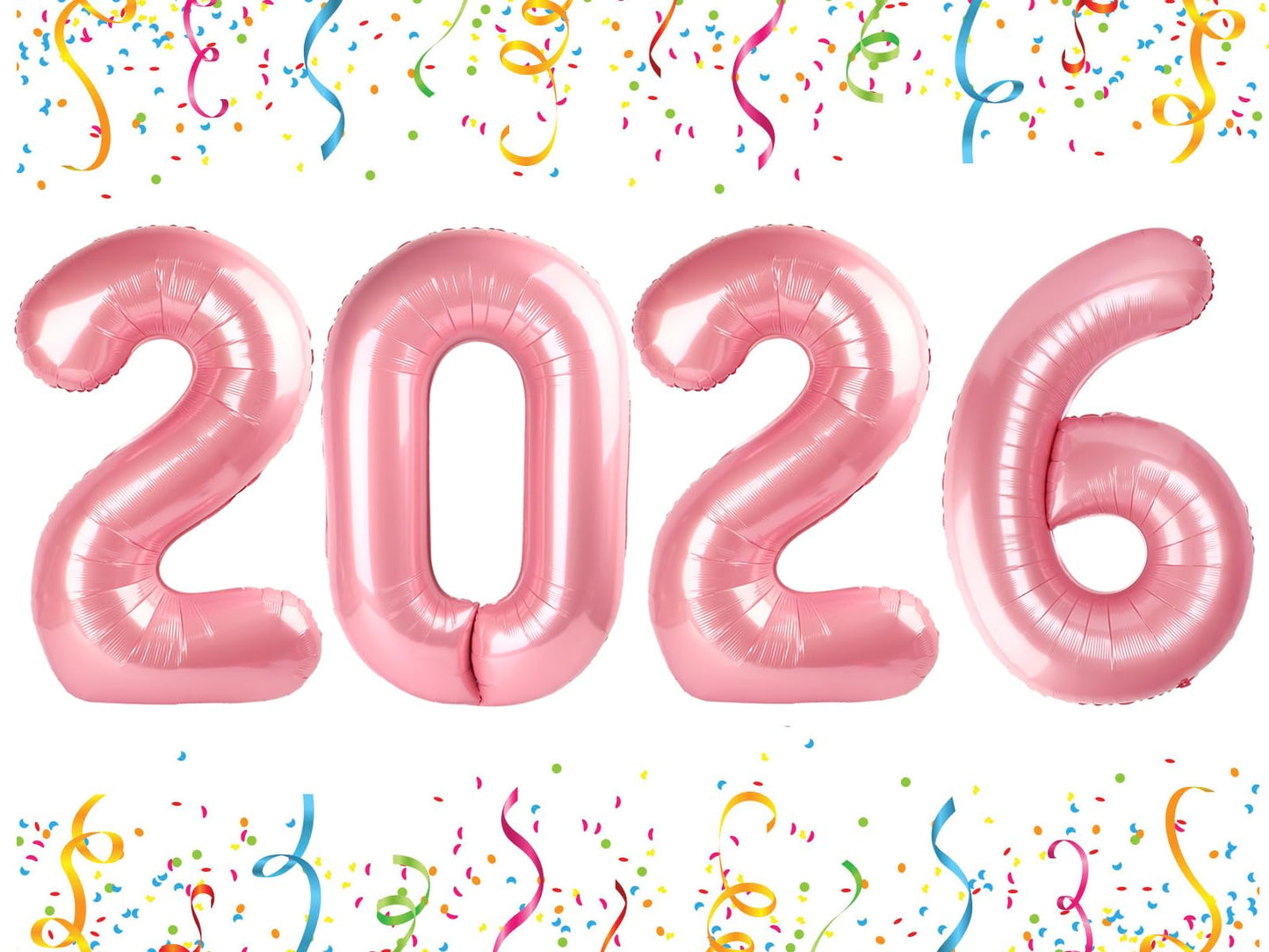 Mluchee 40 Inch Number Balloons 2026 - Pearl Pink New Year's Decor for Graduation & Birthday Celebrations
