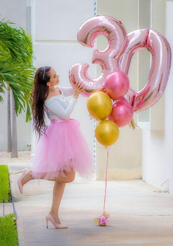 Mluchee Numbers Balloon 40-Inch Pink – Large 3rd Birthday Party Decor