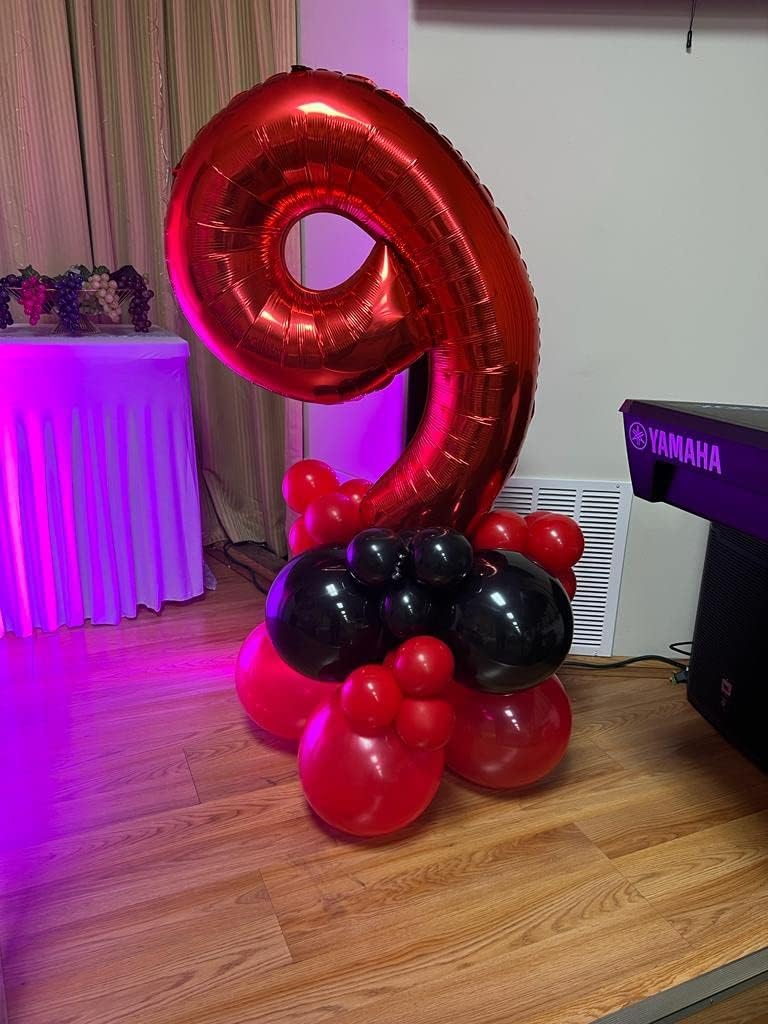 Mluchee 40 Inch Red Number Balloon 9 – Giant Birthday Party Decor for Weddings, Engagements, Graduations