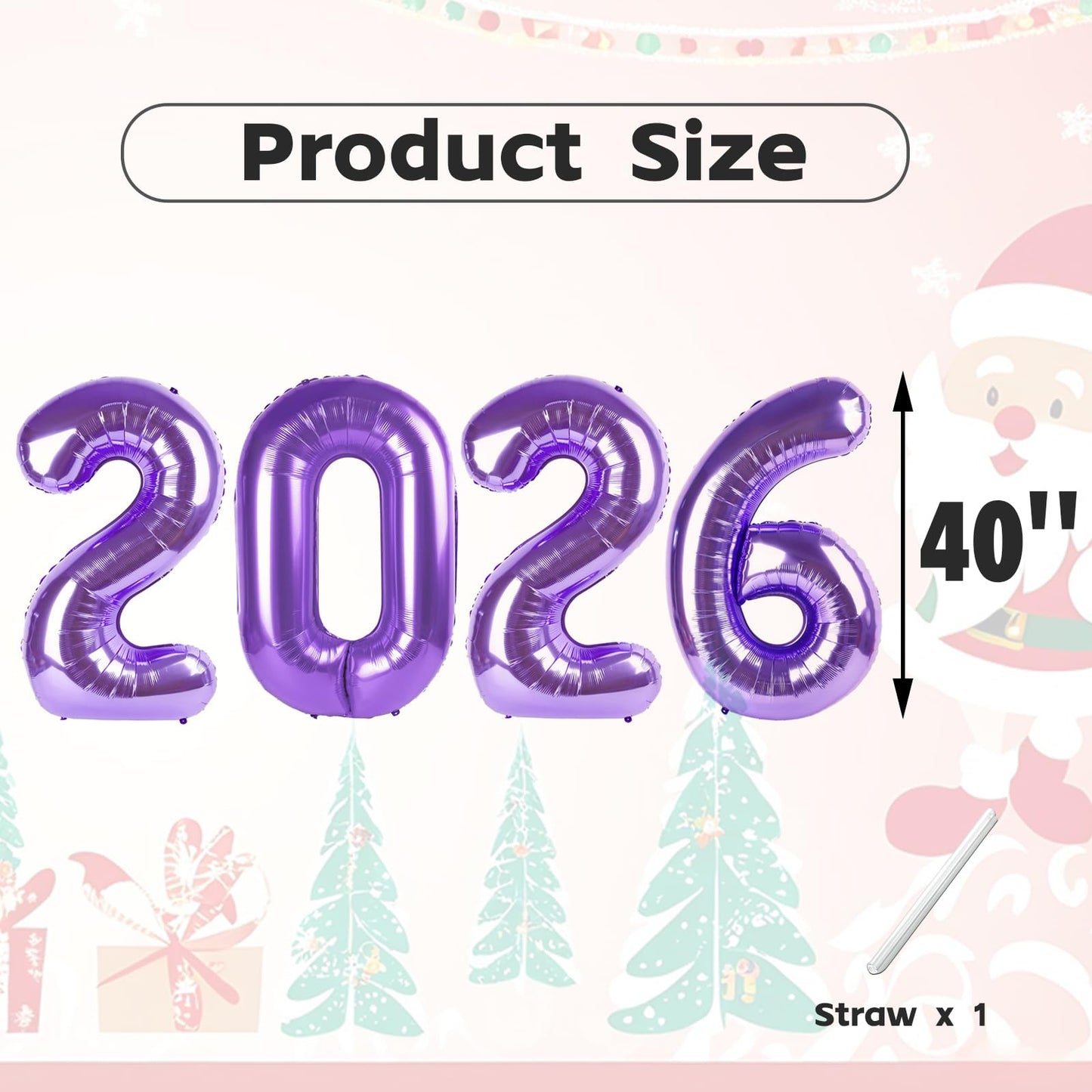 Mluchee 40-Inch Purple Number Balloons (2026) | New Year, Graduation & Birthday Decor