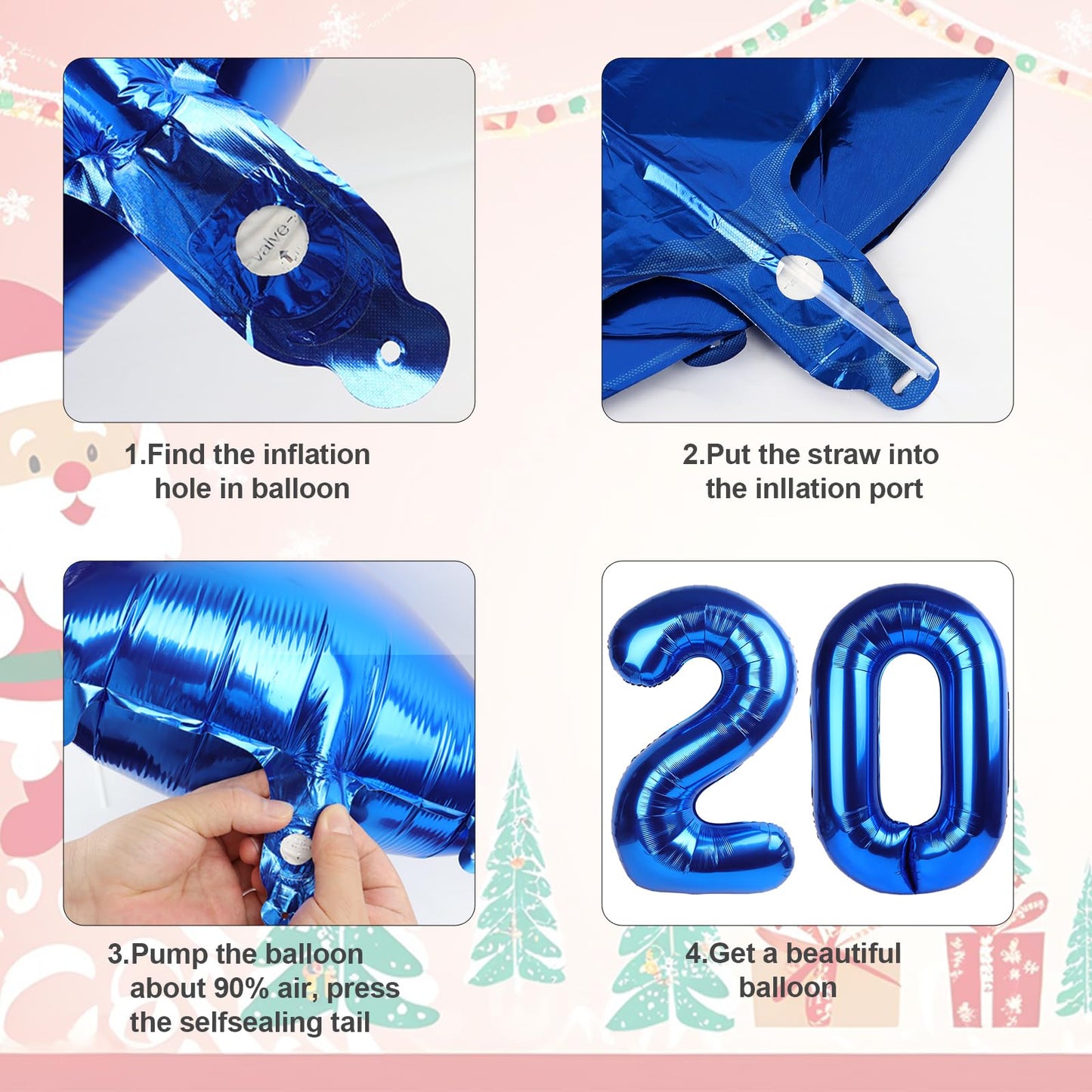 Mluchee 40 Inch 2026 Number Balloons - Dark Blue for New Year & Graduation