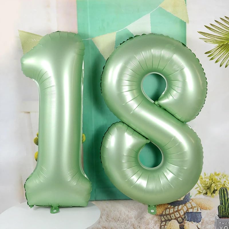 Mluchee 40-Inch Number Balloon 7 — Olive Green Giant Birthday Decor for Weddings, Engagements & Graduations