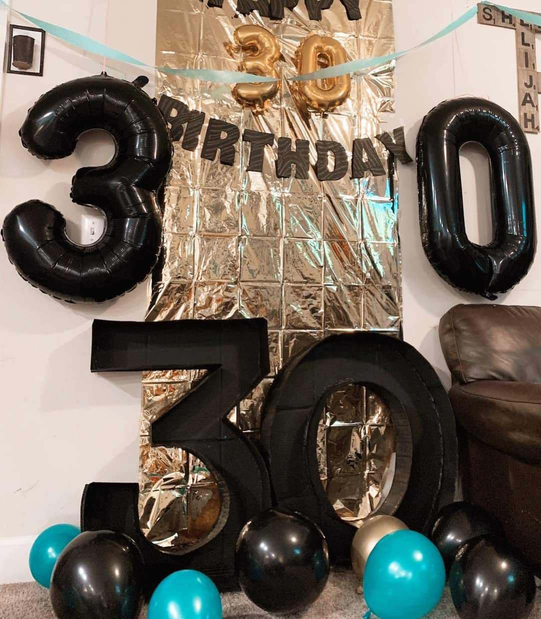 Mluchee 40-Inch Number Balloon 7 — Large Black Numeral for Birthday, Engagement, Wedding, Graduation