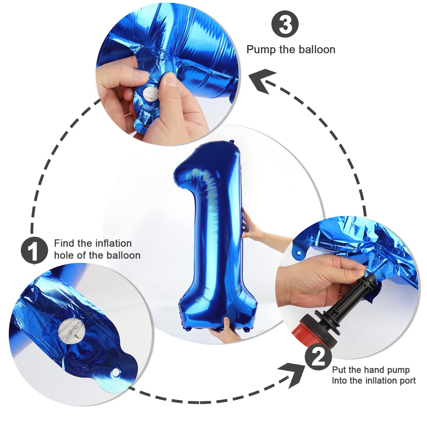 Mluchee 40-Inch Navy Blue Number 3 Balloon | Giant 3rd Birthday Party Decor