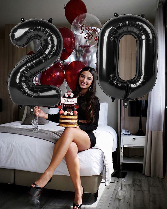Mluchee 40-Inch Number Balloon 7 — Large Black Numeral for Birthday, Engagement, Wedding, Graduation