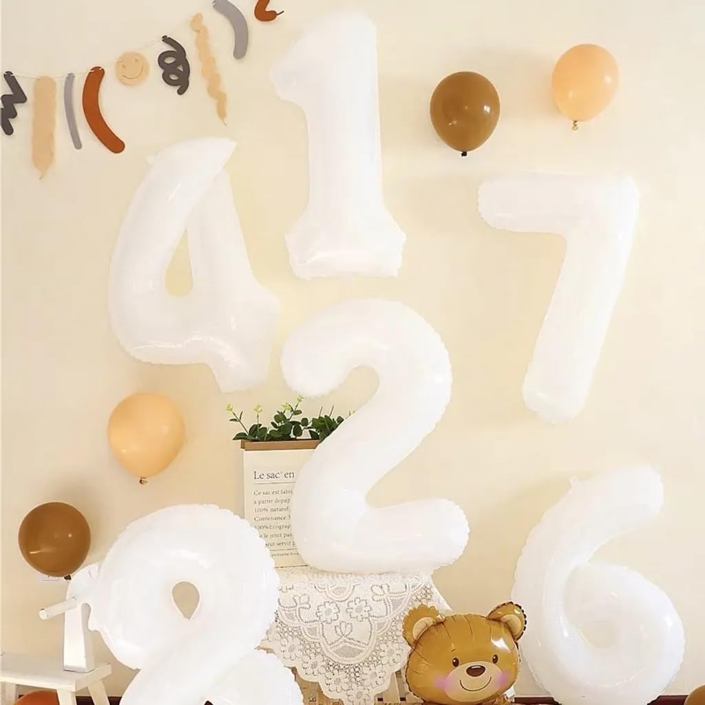Mluchee 40-Inch Number 8 Balloon White – Giant Birthday, Wedding & Graduation Decor