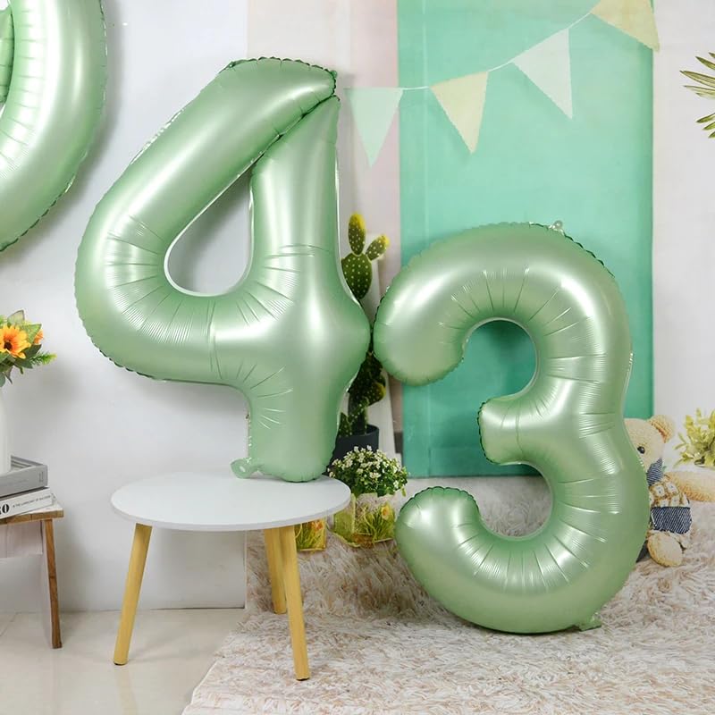 Mluchee 40-Inch Number Balloon 7 — Olive Green Giant Birthday Decor for Weddings, Engagements & Graduations