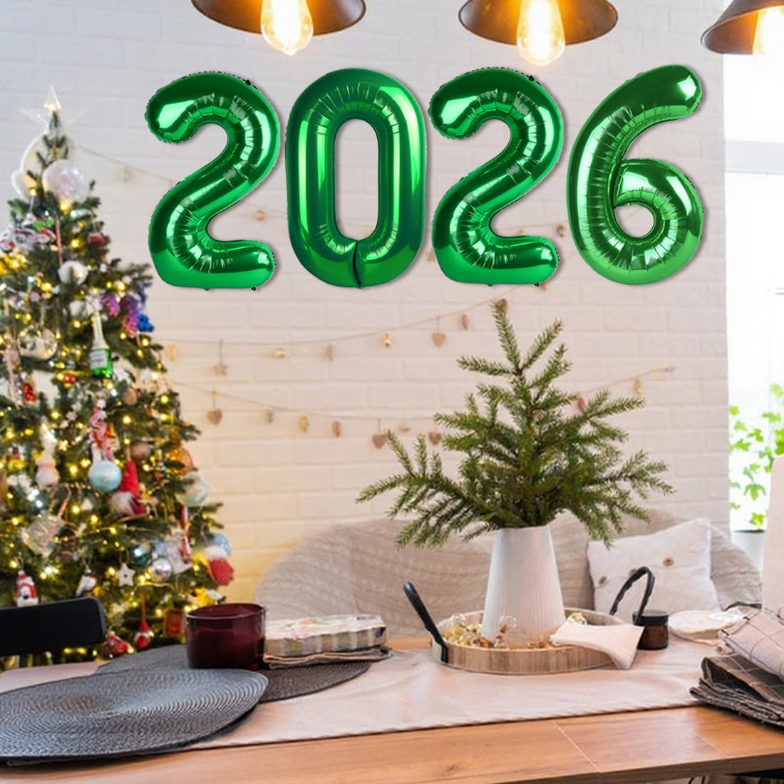 Mluchee 40-Inch 2026 Number Balloons - Dark Green New Year, Graduation & Birthday Decor