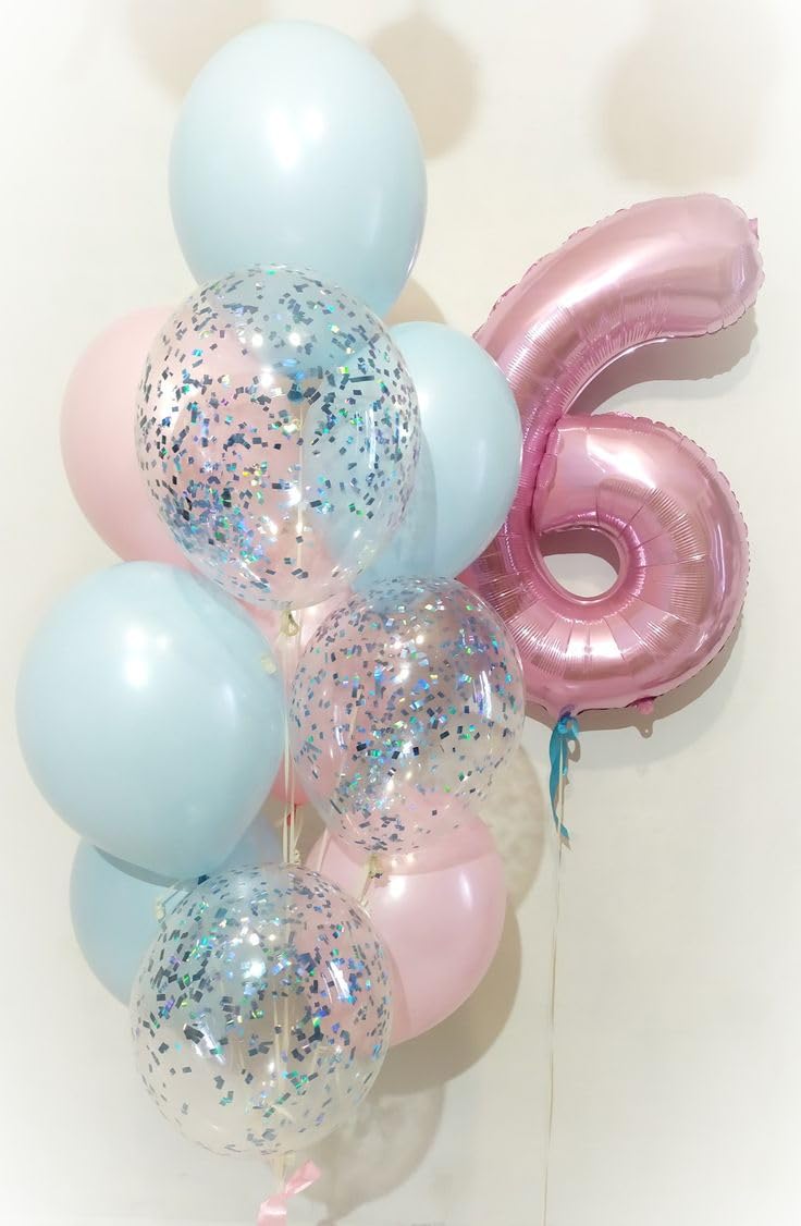 Mluchee Number 6 Balloon 40 Inch – Pink Birthday Party Decor