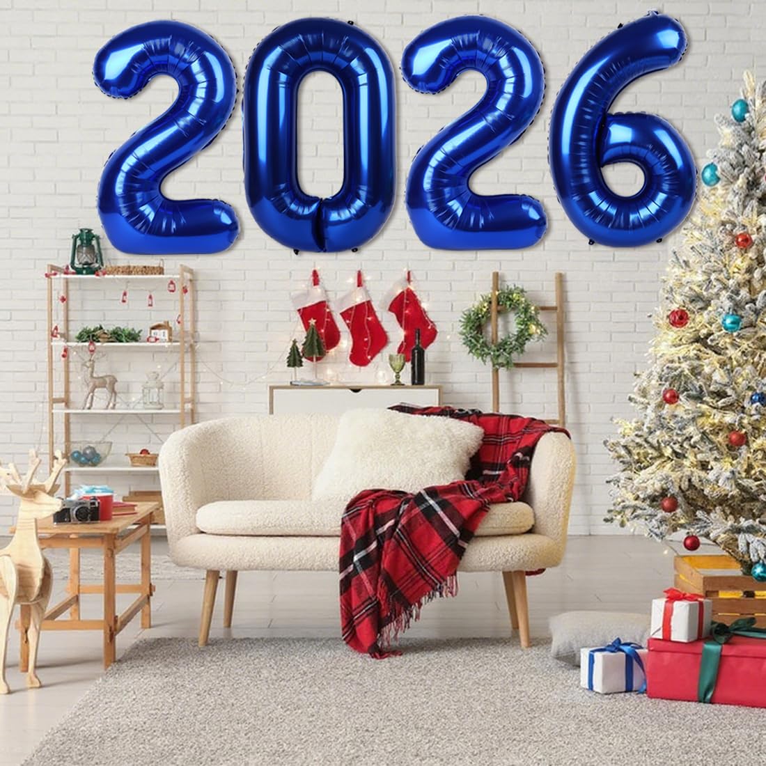 Mluchee 2026 Navy Blue 40-Inch Number Balloon – NYE & Graduation Decor