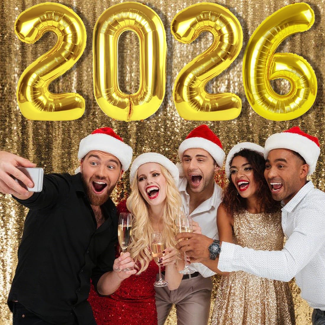 Mluchee 2026 40-Inch Number Balloon | New Year's Eve & Graduation Decor