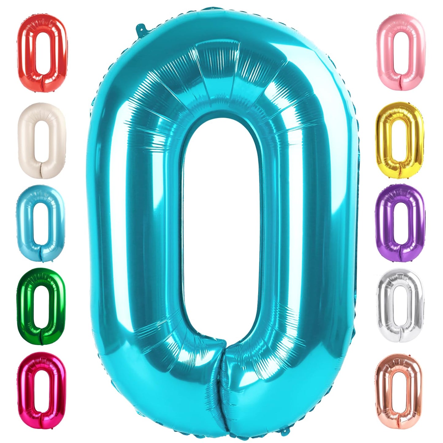 Mluchee Number 0 Balloons 40 Inch Light Blue – Large Numeral Balloons for Birthdays, Weddings & Events