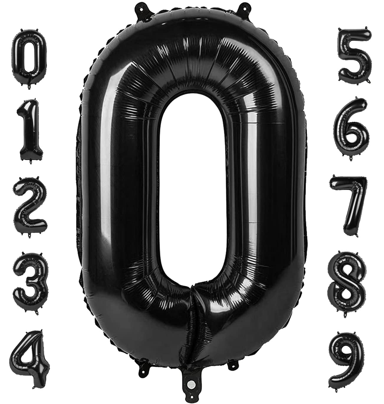 Mluchee 40-Inch Black Number 0 Balloon – Large Birthday & Event Decor