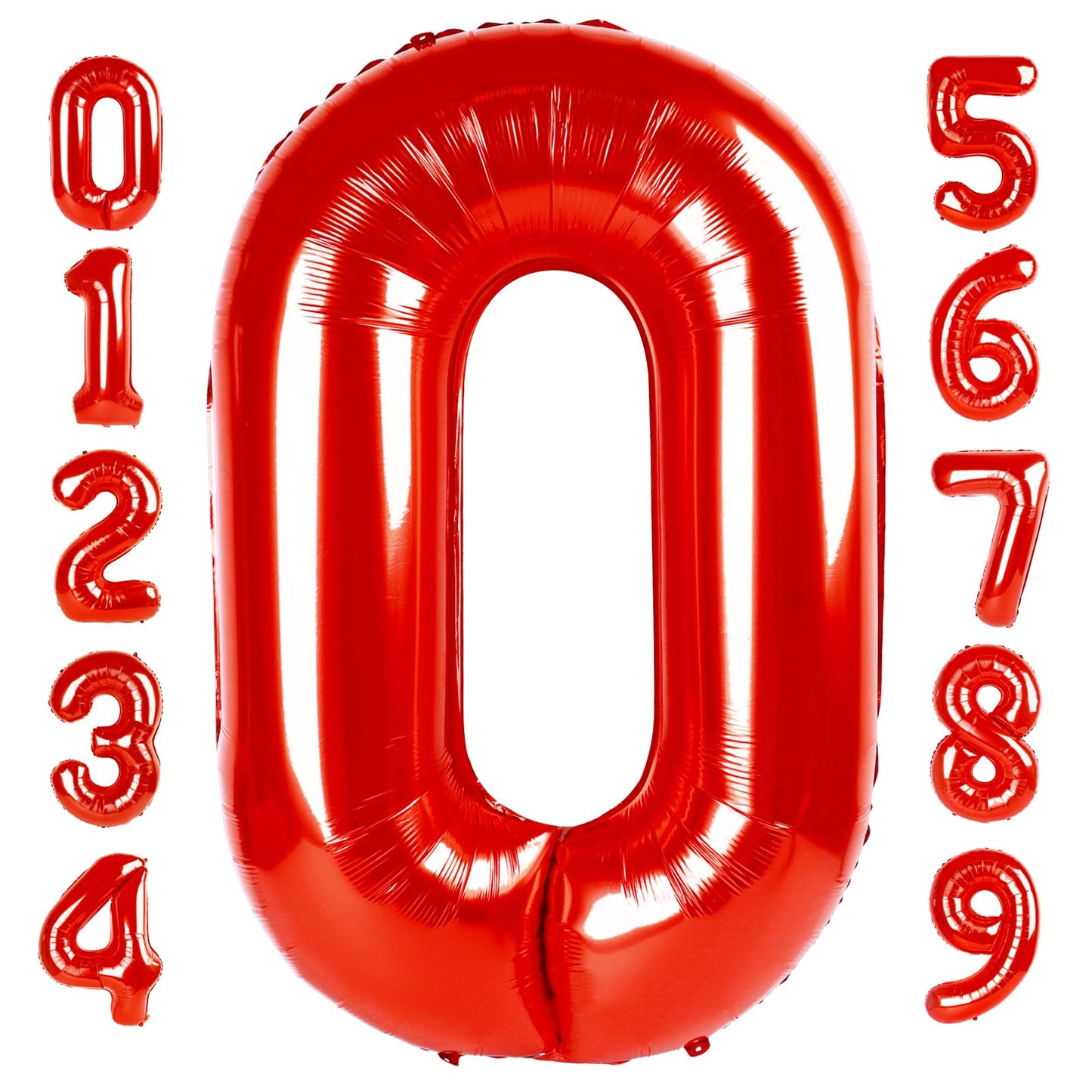 Mluchee 40-Inch Number 0 Balloons – Red Milestone Party Decor