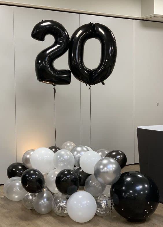Mluchee 40-Inch Black Number 0 Balloon – Large Birthday & Event Decor