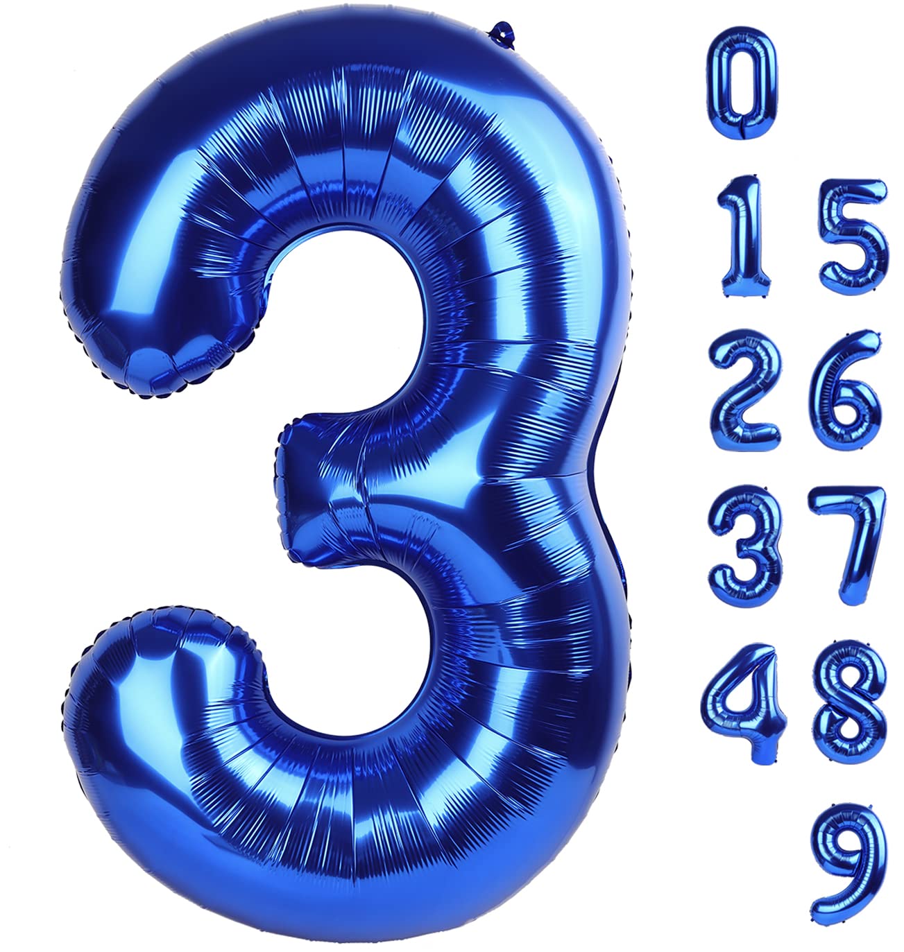Mluchee 40-Inch Navy Blue Number 3 Balloon | Giant 3rd Birthday Party Decor
