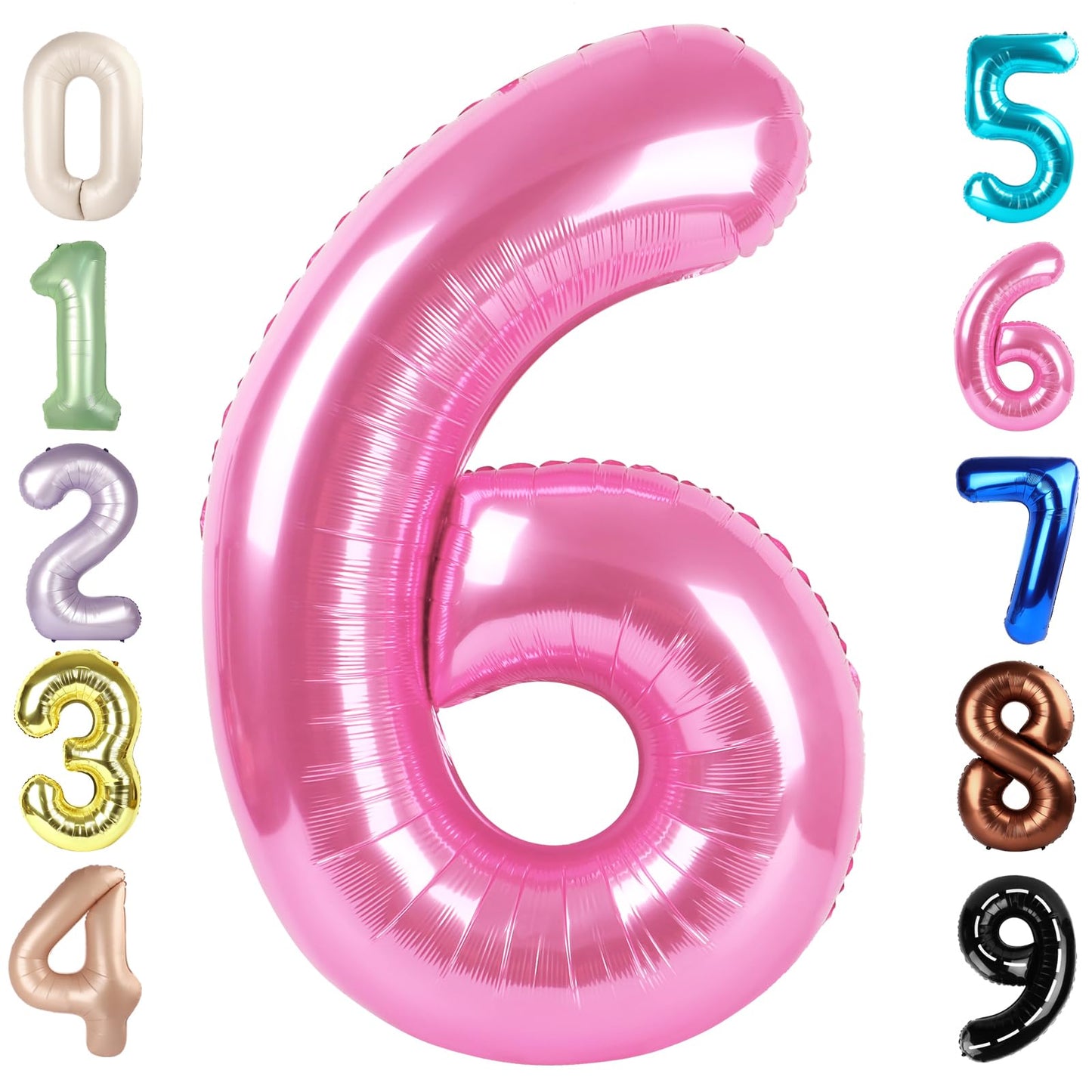 Mluchee Number 6 Balloon 40 Inch – Pink Birthday Party Decor