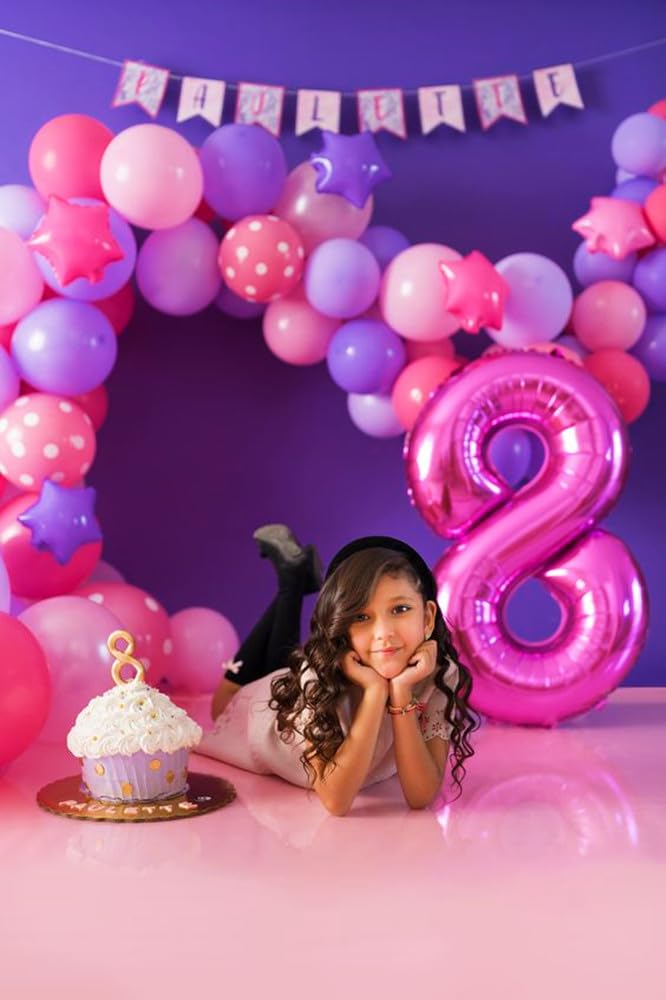 Mluchee 40in Number 7 Balloon - Hot Pink Birthday & Event Decor
