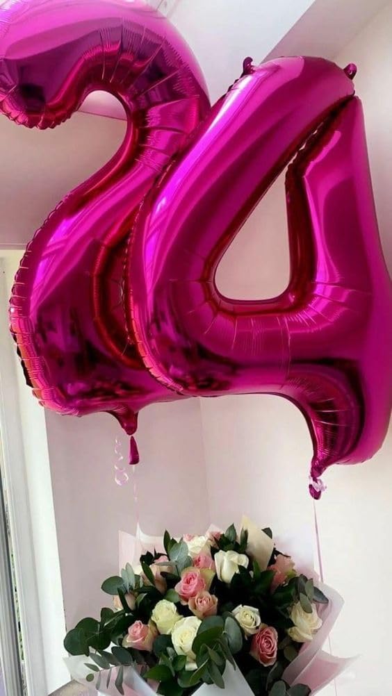 Mluchee 40in Number 7 Balloon - Hot Pink Birthday & Event Decor