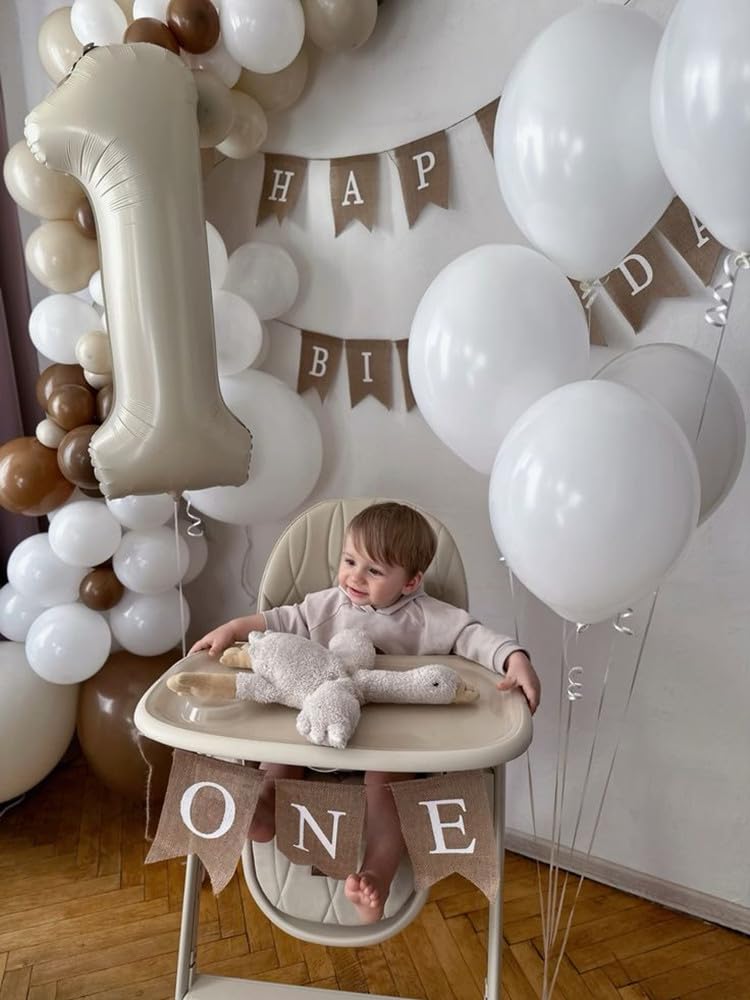 Mluchee 40-Inch Number Balloon – Cream White Giant Birthday Decor for 1st Birthday & Photos